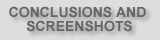 Conclusions and screenshots